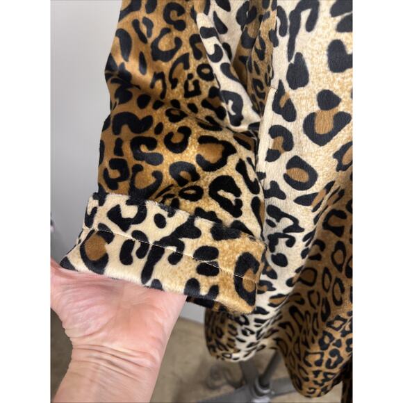 Dennis Basso Rain Jacket Brown S Leopard Print Reversible Large Women’s Coat - Picture 4 of 13